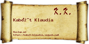 Kabát Klaudia névjegykártya